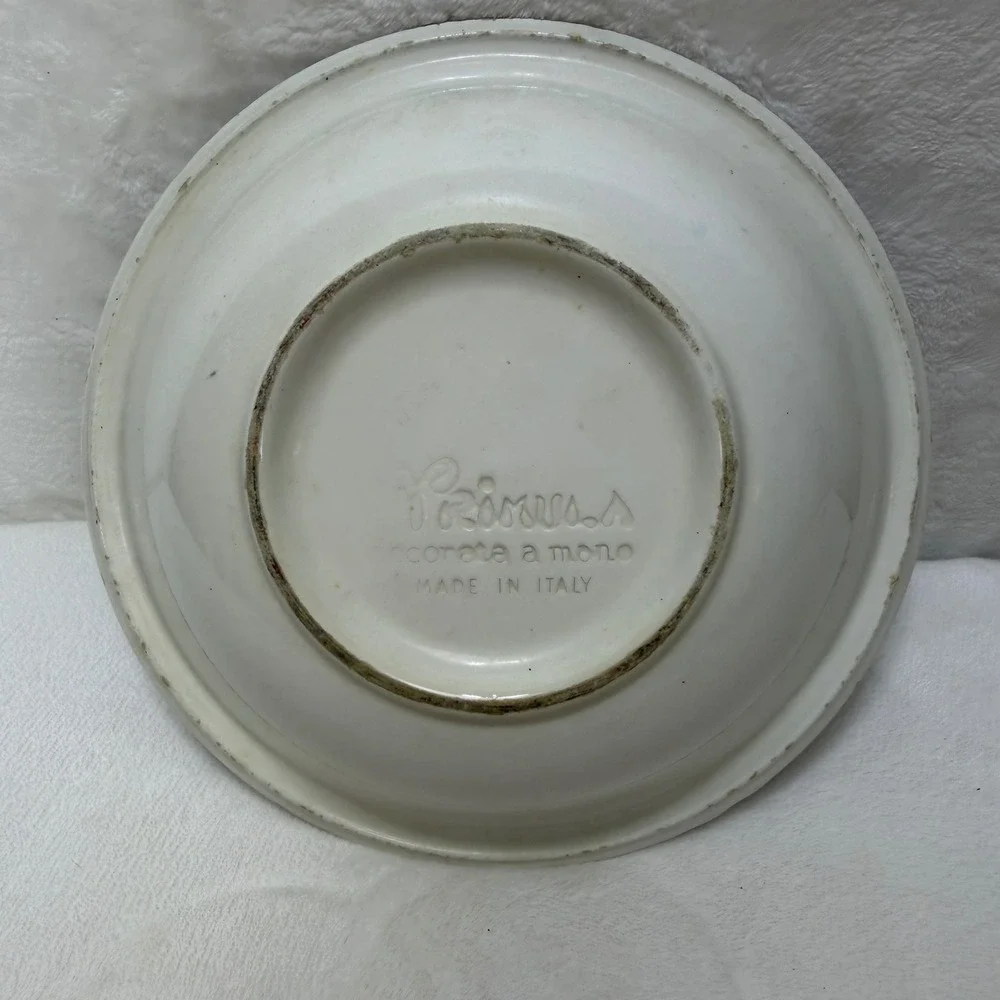 VTG Blue White Splatter Enamelware‎ Bowl 8 Inch Round Speckled Basin